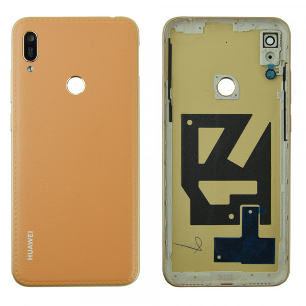 MR1_101126 Задняя часть корпуса для huawei y6 prime (2019) коричневый (с стеклом камеры) PRC