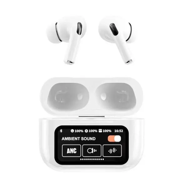 НАВУШНИКИ AIRPODS A9 PRO TOUCH SCREEN ANC, ENC, БІЛИЙ