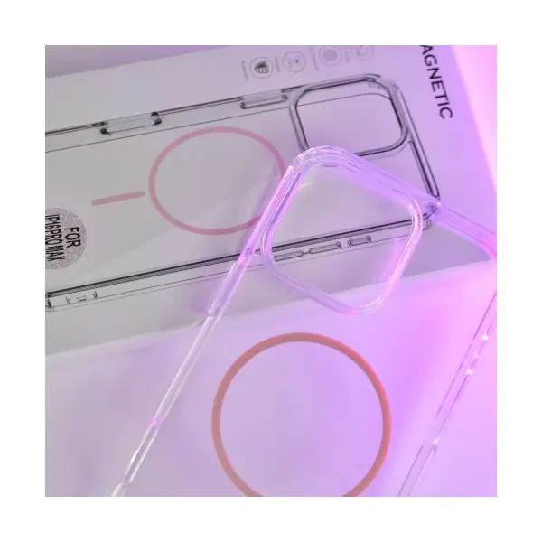 MR4_137075 Чохол clear magnetic (color slim magsafe) box для iphone 14 pro помаранчевий PRC