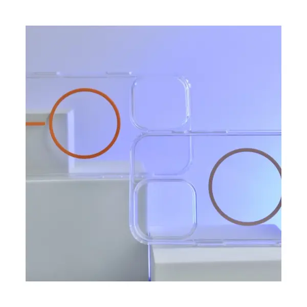 MR4_137075 Чохол clear magnetic (color slim magsafe) box для iphone 14 pro помаранчевий PRC