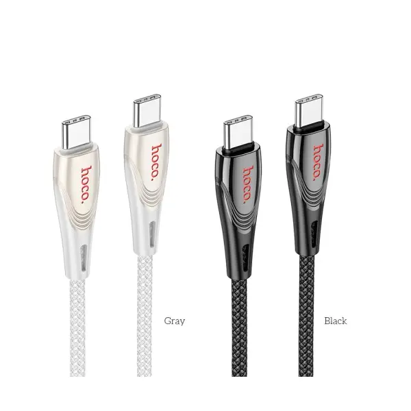КАБЕЛЬ PD HOCO U133 MONTE 60W CHARGING DATA CABLE TYPE-C TO TYPE-C 1.2M, ЧОРНИЙ