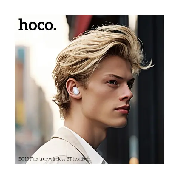 НАВУШНИКИ БЕЗДРОТОВІ HOCO EQ13 FUN TRUE WIRELESS BT5.3, 7HOURS MILKY, БІЛИЙ