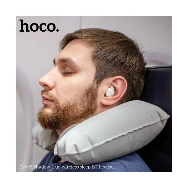 НАВУШНИКИ БЕЗДРОТОВІ HOCO EW65 SHADOW TRUE WIRELESS SLEEP BT HEADSET, БІЛИЙ