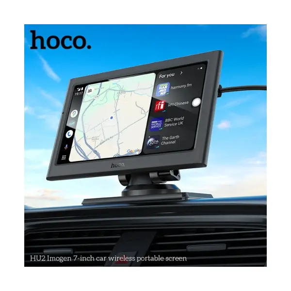 АВТОМОБІЛЬНИЙ БЕЗДРОТОВИЙ ПОРТАТИВНИЙ ЕКРАН HOCO HU2 IMOGEN 7, ЧОРНИЙ