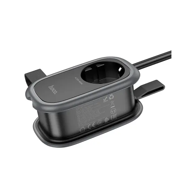 MR4_137233 Мережевий подовжувач hoco ns7 sharp 1 position (pd20w, 1c2a) desktop socket (eu, ger), чорний 