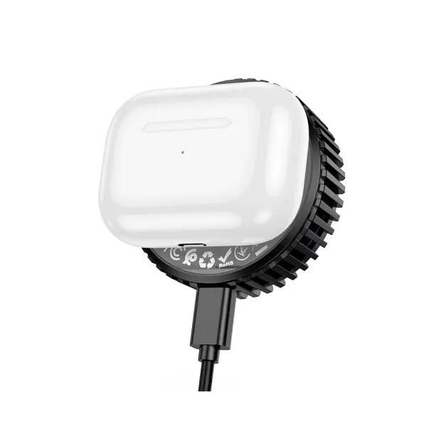 MR4_137354 Бездротовий зарядний пристрій hoco cw57 air-cooled 15w magnetic wireless fast charger, чорний 