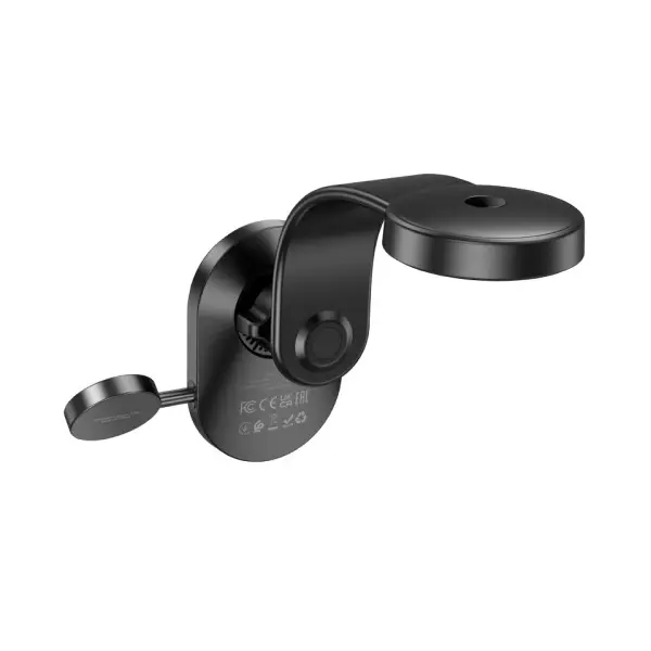 БЕЗДРОТОВИЙ АВТОМОБІЛЬНИЙ ЗАРЯДНИЙ ПРИСТРІЙ HOCO HW28 EXCELSO 2IN1 WIRELESS FAST CHARGING CAR HOLDER, ЧОРНИЙ