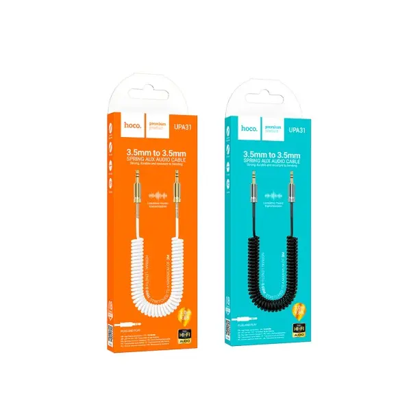 КАБЕЛЬ AUX AUDIO HOCO UPA31 CINDY SPRING AUDIO CABLE AUX 1M, ЧОРНИЙ