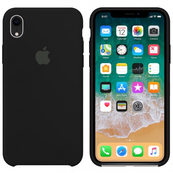 MR3_104359 Чохол silicone case для iphone xr (18) чорний (закритий низ) SILICONE CASE