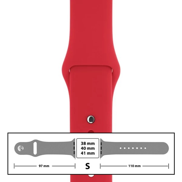 MR3_116115 Ремінець силіконовий для apple watch 38, 40, 41mm розмір s (14) червоний PRC