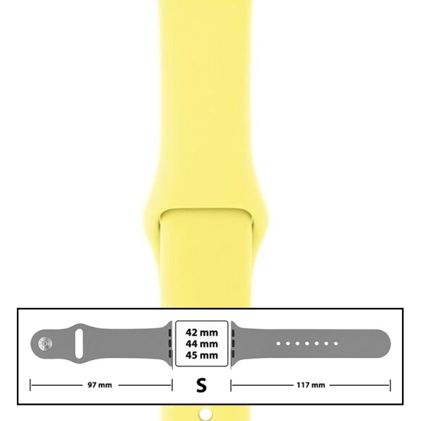 MR3_116125 Ремінець силіконовий для apple watch 42, 44, 45mm розмір s (40) lemonade PRC