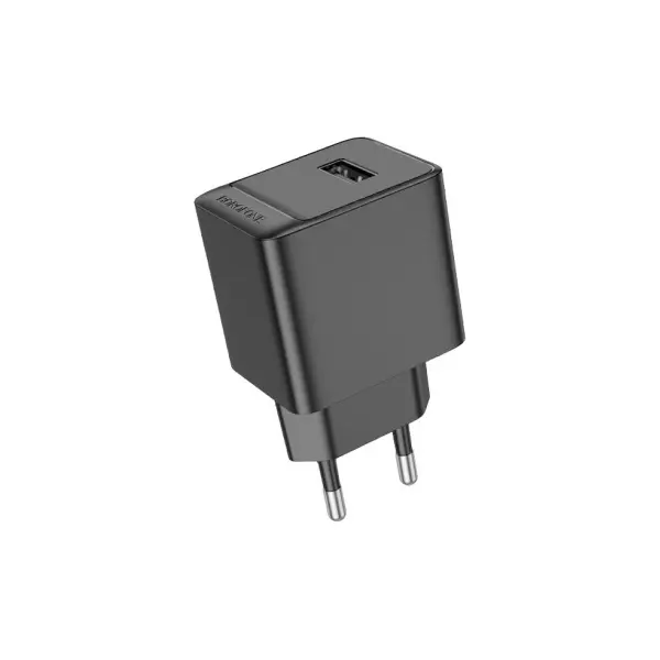 MR4_137595 Мережевий зарядний пристрій borofone bas11a erudite single port 1usb, 2.1a, чорний 