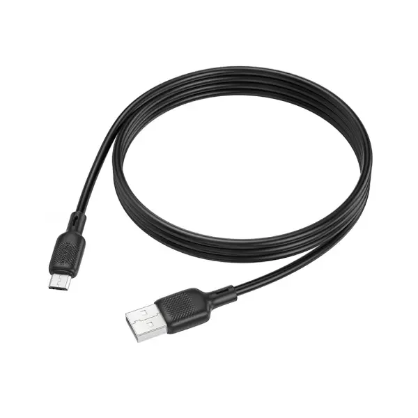 КАБЕЛЬ BOROFONE BX113 LENNY SILICONE ДЛЯ MICRO 2.4A, 1M, ЧОРНИЙ