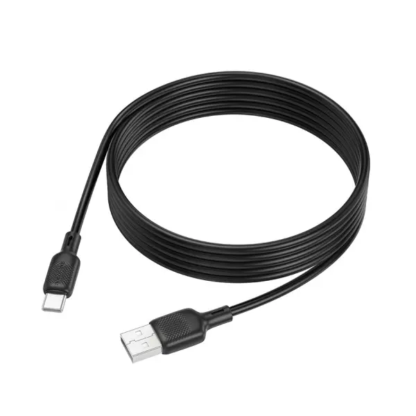 КАБЕЛЬ BOROFONE BX113 LENNY SILICONE ДЛЯ TYPE-C 3A, 2M, ЧОРНИЙ