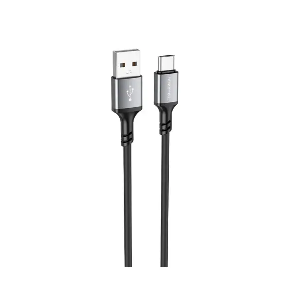 КАБЕЛЬ BOROFONE BX83 FAMOUS SILICONE CHARGING ДЛЯ TYPE-C 3A, 1M, ЧОРНИЙ