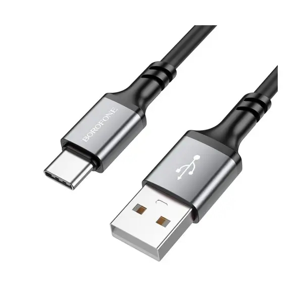 КАБЕЛЬ BOROFONE BX83 FAMOUS SILICONE CHARGING ДЛЯ TYPE-C 3A, 1M, ЧОРНИЙ