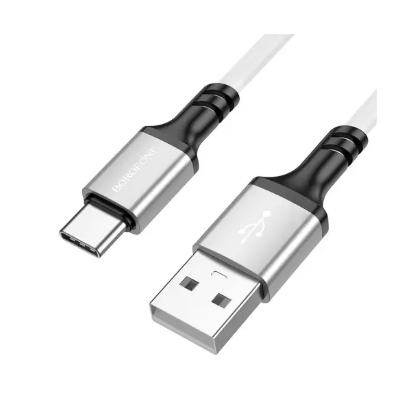 MR4_137647 Кабель borofone bx83 famous silicone charging для type-c 3a, 1m, білий 