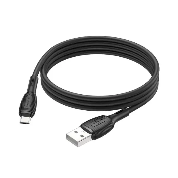 КАБЕЛЬ BOROFONE BX86 ADVANTAGE SILICONE CHARGING ДЛЯ MICRO 2.4A, 1M, ЧОРНИЙ