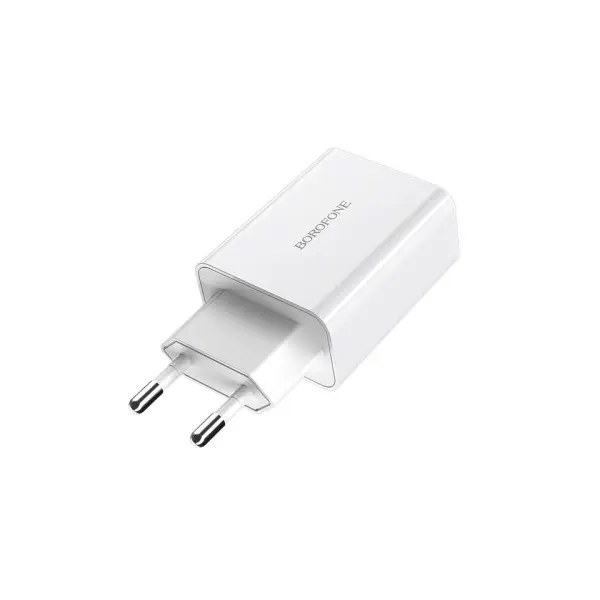 МЕРЕЖЕВИЙ ЗАРЯДНИЙ ПРИСТРІЙ BOROFONE BA21A LONG QC3.0 1USB, 3A, 18W, БІЛИЙ