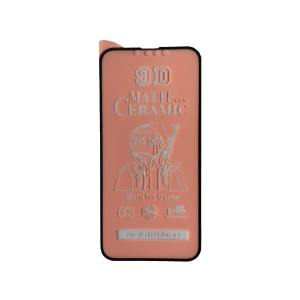 ЗАХИСНЕ СКЛО CERAMIC MATTE ДЛЯ IPHONE 13, 13 PRO, ЧОРНИЙ (ТЕХ. ПАК)