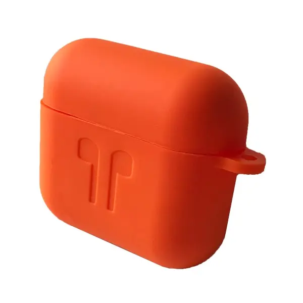 MR4_138338 Чохол для airpods 3 силіконовий 2mm logo 2in1 (+ карабин) (тех. пак) помаранчевий 