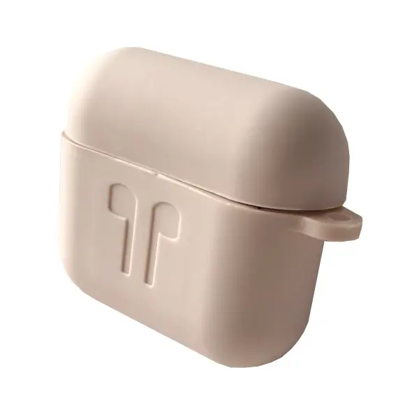 MR4_138339 Чохол для airpods 3 силіконовий 2mm logo 2in1 (+ карабин) (тех. пак) рожевий sand 