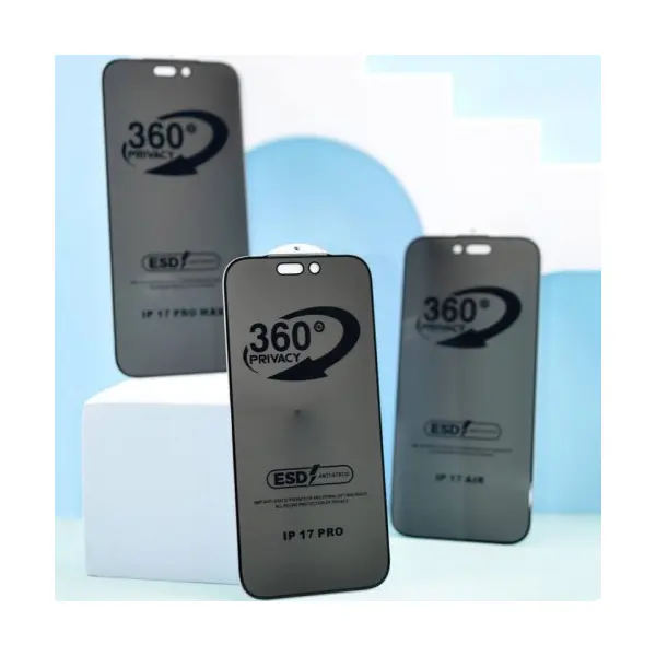 ЗАХИСНЕ СКЛО PRIVACY ANTI-STATIC 360 ДЛЯ IPHONE 15 PRO (ТЕХ. ПАК)