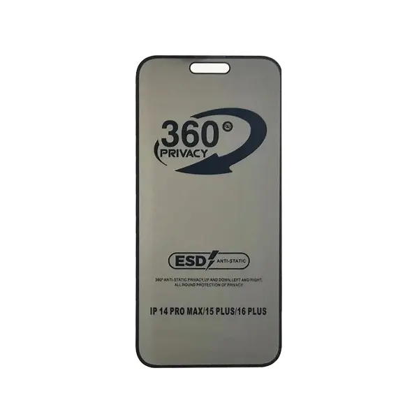 MR4_137883 Захисне скло privacy anti-static 360 для iphone 14 pro max, 15 plus, 16 plus (тех. пак) 