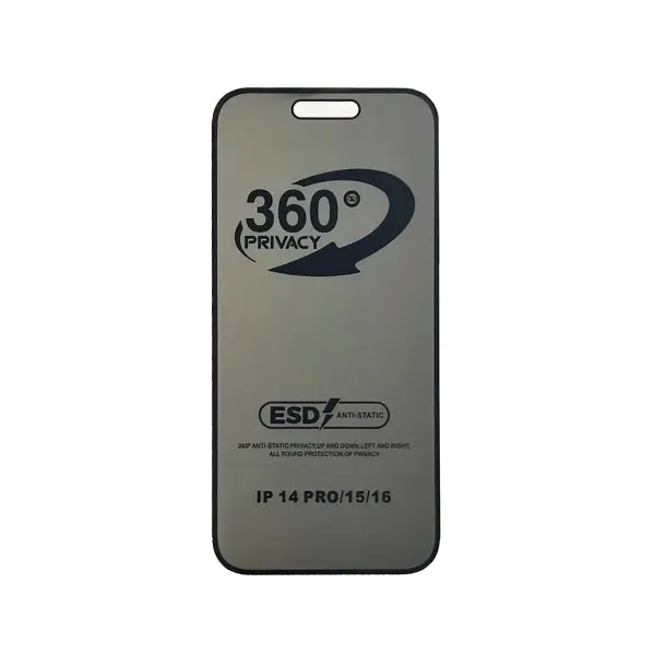 ЗАХИСНЕ СКЛО PRIVACY ANTI-STATIC 360 ДЛЯ IPHONE 15, 16 (ТЕХ. ПАК)