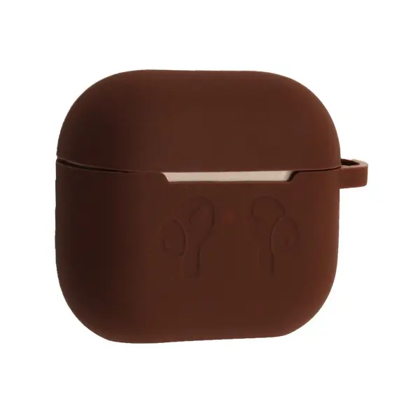 MR4_138401 Чохол для airpods 3 силіконовий 2mm logo 2in1 (+ карабин) (тех. пак) brown 