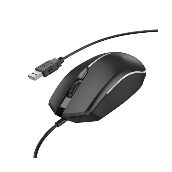 КОМПЮТЕРНА МИШКА ДРОТОВА BOROFONE BG10 SOARING GAME LUMINOUS WIRED MOUSE, ЧОРНИЙ