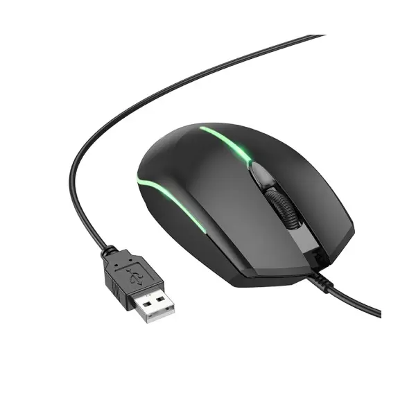 КОМПЮТЕРНА МИШКА ДРОТОВА BOROFONE BG10 SOARING GAME LUMINOUS WIRED MOUSE, ЧОРНИЙ
