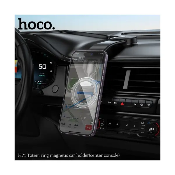 АВТОТРИМАЧ HOCO H71 TOTEM RING MAGNETIC CAR HOLDER (CENTER CONSOLE), ЧОРНИЙ