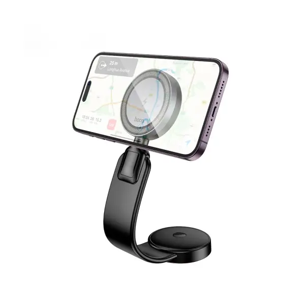 БЕЗДРОТОВИЙ АВТОМОБІЛЬНИЙ ЗАРЯДНИЙ ПРИСТРІЙ HOCO HW29 TOTEM RING MAGNETIC WIRELESS FAST CHARGING (CENTER CONSOLE), ЧОРНИЙ, СІРИЙ