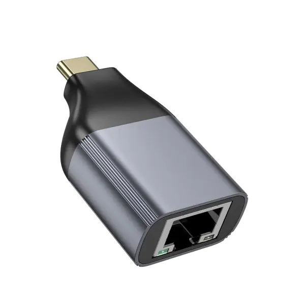 ПЕРЕХІДНИК HOCO UA35 TYPE-C TO RJ45 ADAPTER METAL, СІРИЙ