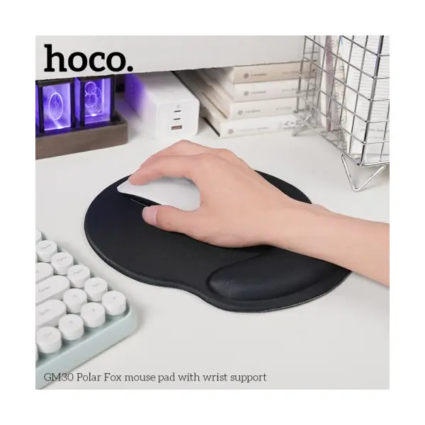 КИЛИМОК ДЛЯ МИШКИ HOCO GM30 POLAR FOX MOUSE PAD WITH WRIST SUPPORT, ЧОРНИЙ