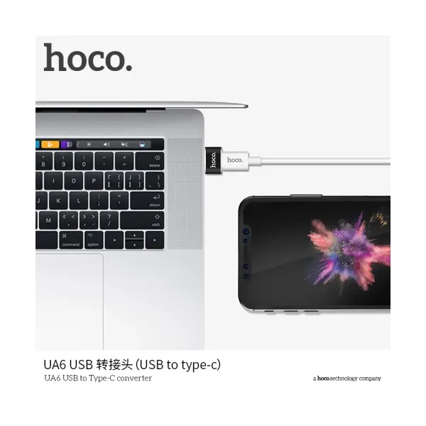 MR4_138150 Перехідник hoco ua6 type-c to usb, чорний 