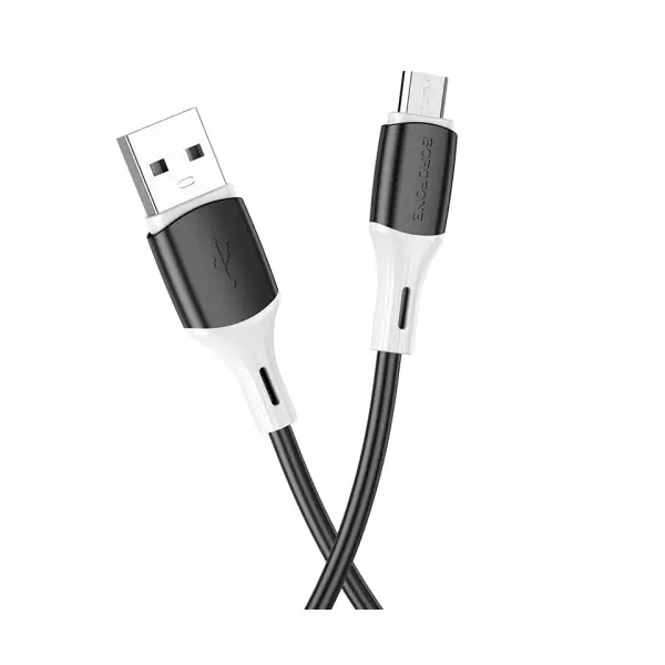КАБЕЛЬ BOROFONE BX79 SILICONE CHARGING ДЛЯ MICRO 2.4A, 1M, ЧОРНИЙ