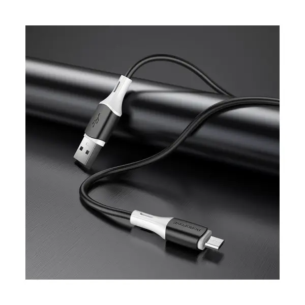 КАБЕЛЬ BOROFONE BX79 SILICONE CHARGING ДЛЯ MICRO 2.4A, 1M, ЧОРНИЙ