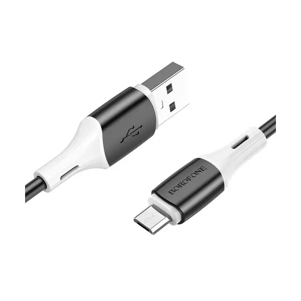 КАБЕЛЬ BOROFONE BX79 SILICONE CHARGING ДЛЯ MICRO 2.4A, 1M, ЧОРНИЙ