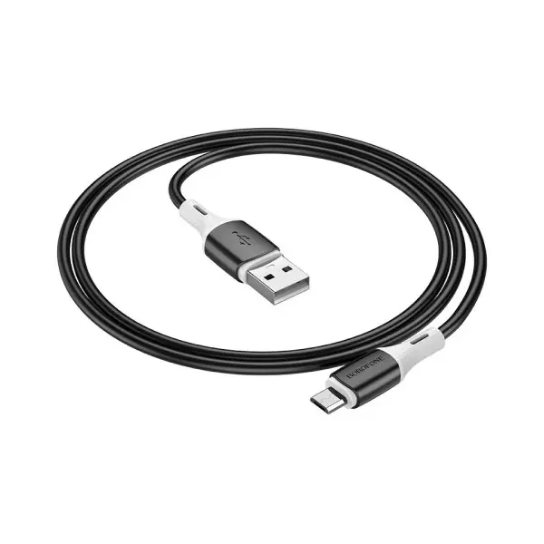 КАБЕЛЬ BOROFONE BX79 SILICONE CHARGING ДЛЯ MICRO 2.4A, 1M, ЧОРНИЙ
