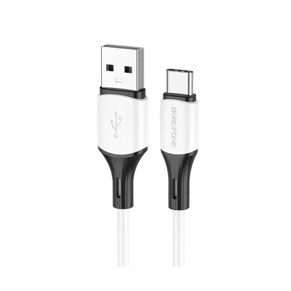 КАБЕЛЬ BOROFONE BX79 SILICONE CHARGING ДЛЯ TYPE-C 3A, 1M, БІЛИЙ