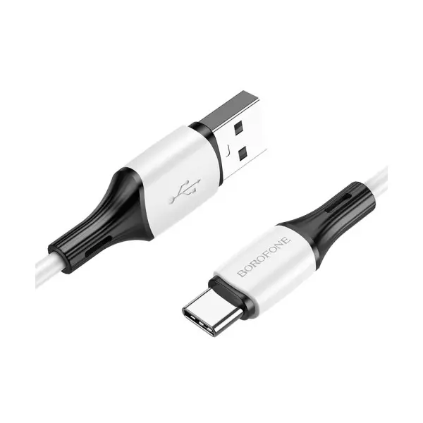 КАБЕЛЬ BOROFONE BX79 SILICONE CHARGING ДЛЯ TYPE-C 3A, 1M, БІЛИЙ