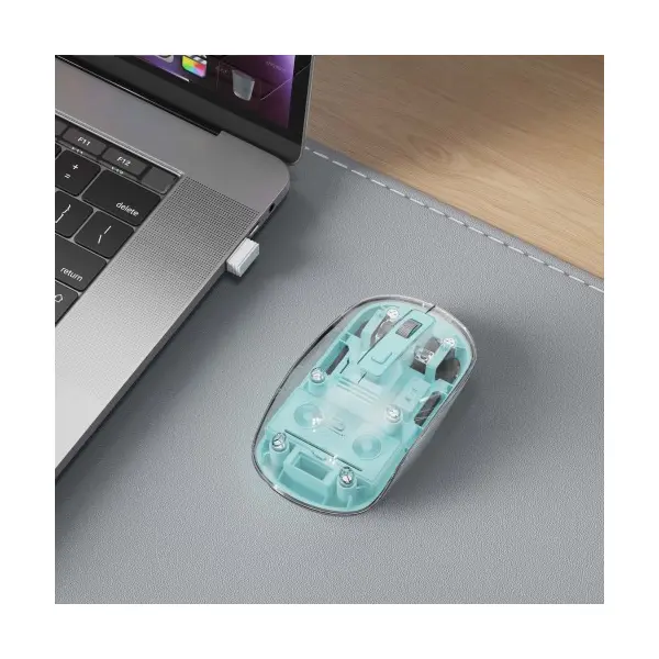 КОМПЮТЕРНА МИШКА XO M12 BLUETOOTH WIRELESS TRANSPARENT MOUSE СИНІЙ