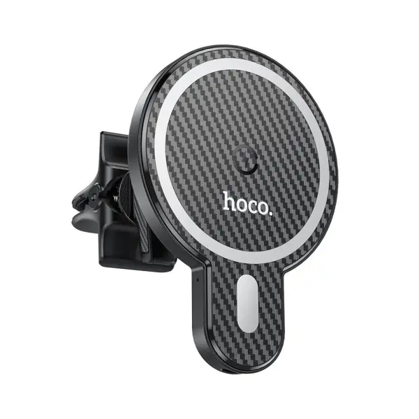 БЕЗДРОТОВИЙ АВТОМОБІЛЬНИЙ ЗАРЯДНИЙ ПРИСТРІЙ HOCO CA85 ULTRA-FAST MAGNETIC WIRELESS CAR HOLDER MAGSAFE7,5W, 5-15W, ЧОРНИЙ