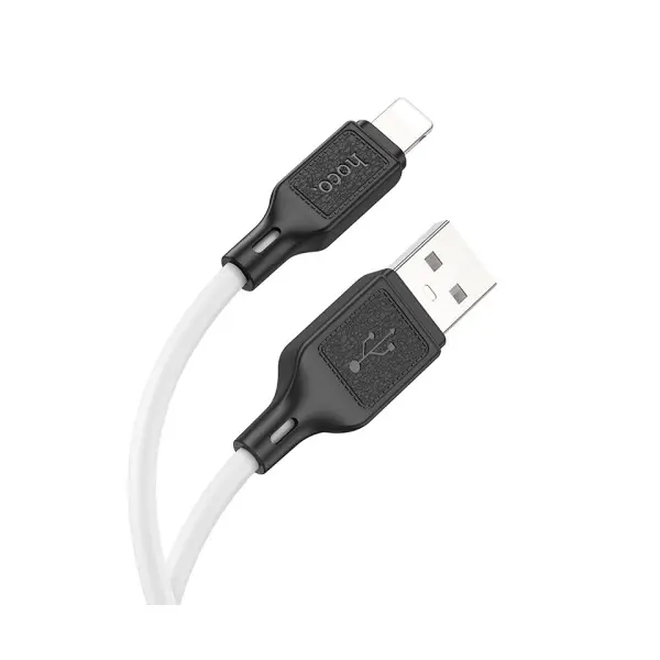 MR4_138111 Кабель hoco x90 cool silicone charging data cable для lightning, 2,4a, 1m, білий 