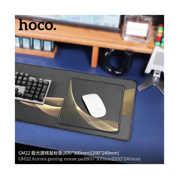 КИЛИМОК ДЛЯ МИШКИ HOCO GM22 AURORA GAMING MOUSE PAD (200X240MM), ЧОРНИЙ