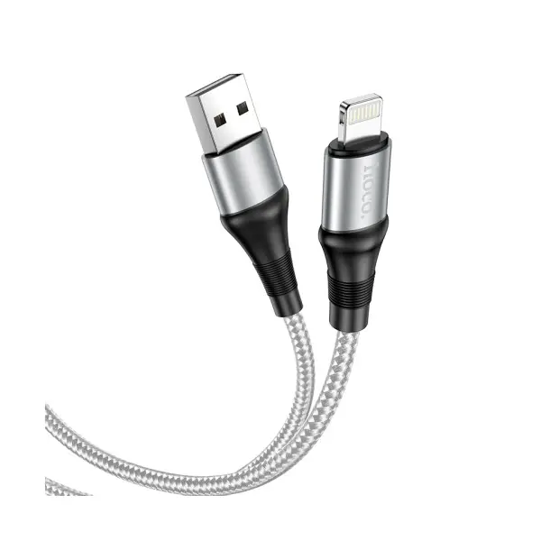 КАБЕЛЬ HOCO X50 EXCELLENT CHARGING DATA ДЛЯ LIGHTNING 2,4A, 1M, СІРИЙ