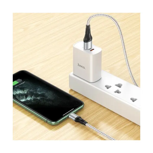КАБЕЛЬ HOCO X50 EXCELLENT CHARGING DATA ДЛЯ LIGHTNING 2,4A, 1M, СІРИЙ