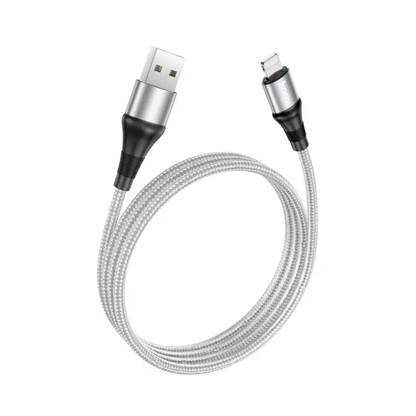 КАБЕЛЬ HOCO X50 EXCELLENT CHARGING DATA ДЛЯ LIGHTNING 2,4A, 1M, СІРИЙ